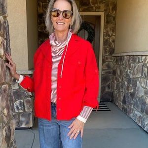 Cabi Detour Jacket (more of a swing style jacket, so can run on the larger side)